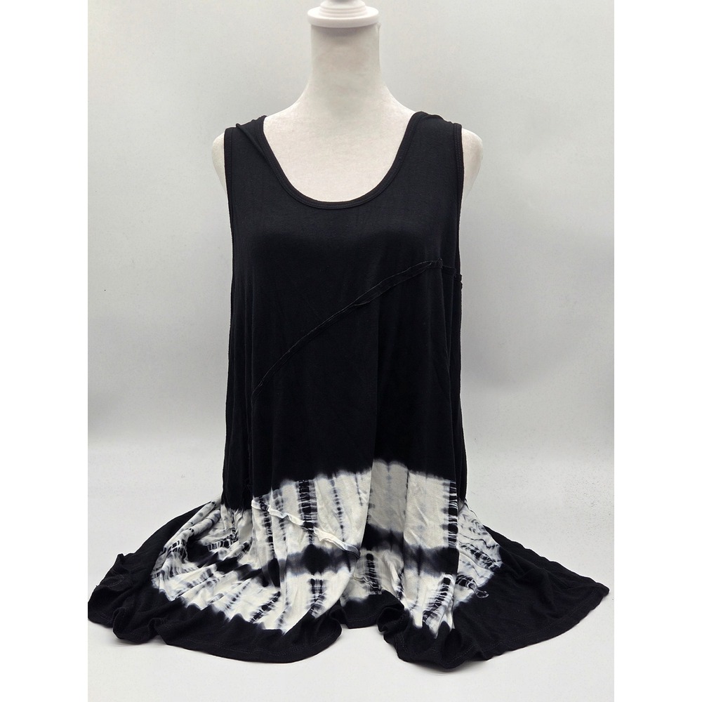 KAREN by Karen Kane Black White Tie Dye Sleeveless Tunic Size S 101-430